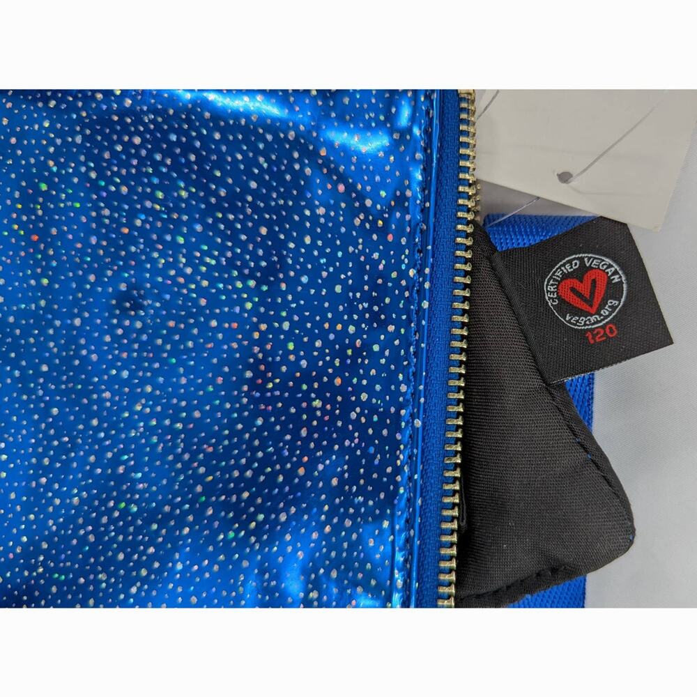 Holiday Blue Sparkle Glitter Wristlet Clutch Bag - Picture 6 of 7
